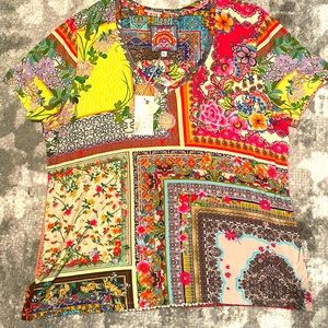 Johnny Was V-neck Tee- NWT